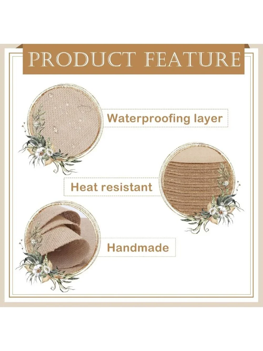 120 PCS Round Jute Placemats | 11.8